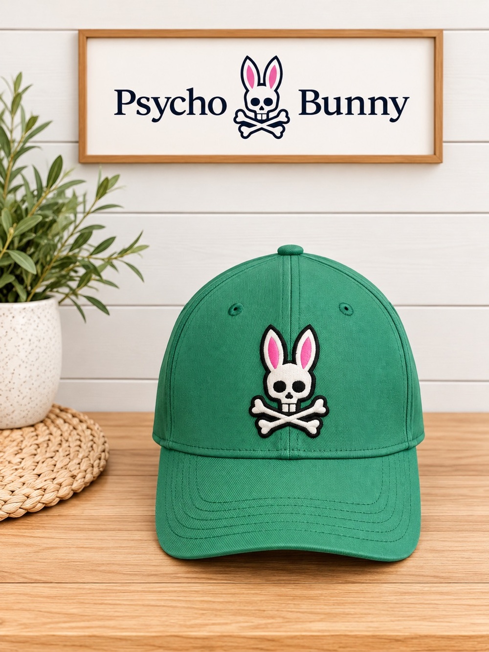 Psycho Bunny Logo Baseball Cap – Green – One Size – NWOT